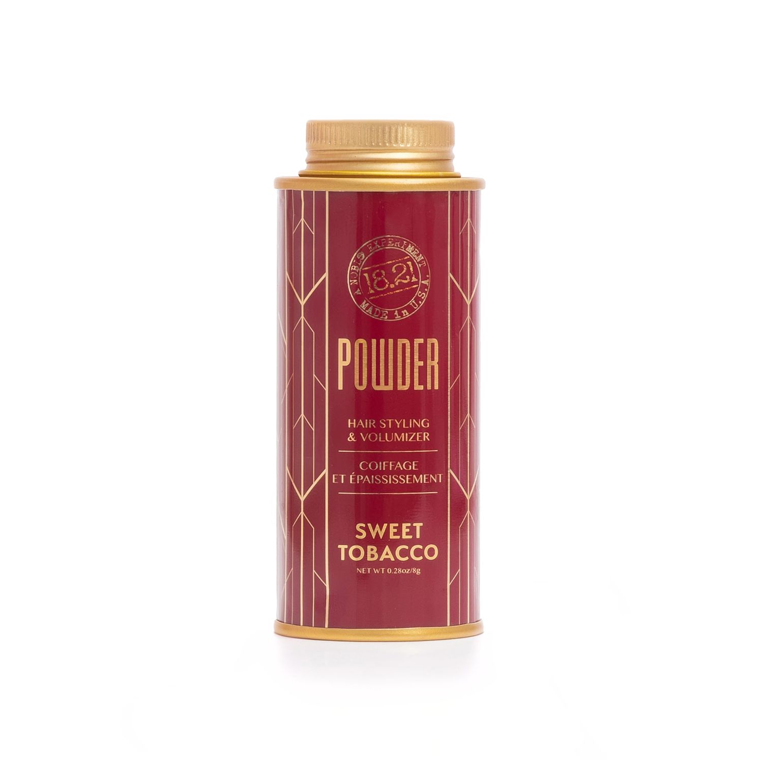 18.21 Man Made Hair Styling Powder for Men, Adds Volume, Texture, and Absorbs Oil with a Matte Finish, Flexible Hold, and Bold Sweet Tobacco Scent