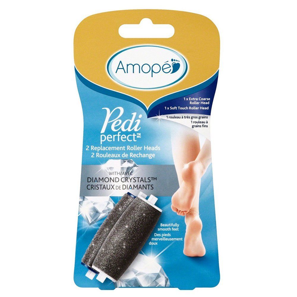 Amop Pedi Perfect - Electronic Foot File Mixed Refills, 2 ct, Extra Coarse &amp; Exfoliating Brush