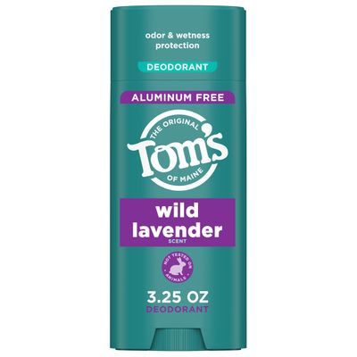 Toms of Maine Wild Lavender Natural Deodorant for Women and Men, Aluminum Free, 3.25 oz