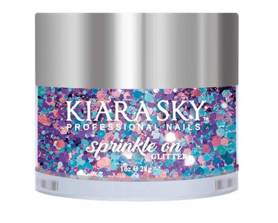 Kiara Sky 3D Glitter Nail Art | Sprinkle On Collection 1 oz | Mix with Acrylic, Gel Polish or dip Powder | City Lights