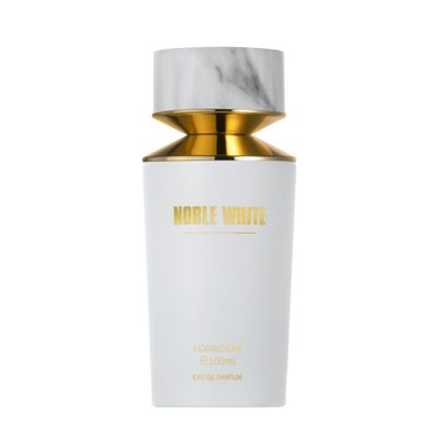 Lonkoom Noble White Perfume for Women, 3.4 fl oz/100ml Eau de Parfum Spray Long-Lasting Fragrance, Floral Woody Notes of Rose, Bulgarian, Saffron, Thyme, Sandalwood, Amber, Musk, Suede
