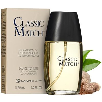 Parfums Belcam Classic Match for Men, Inspired by Designer Eau de Toilette Spray, 2.5 Fl Oz