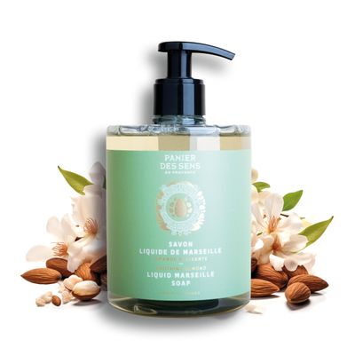 Panier des Sens - Liquid Hand Soap - Almond Hand Wash - French Marseille Moisturizing Hand Soap with Coconut Oil - Refillable Kitchen - 96 Natural Ingredients -16.9 Fl.oz