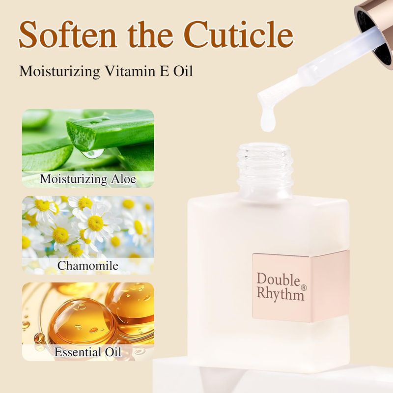 Double Rhythm Cuticle Remover Cuticle Softener for Nail Care,Hydrating, Softener Cream for Dry Manicures,Brittle Nails,Hang Nails Dry Cuticles 0.5 Fl Oz