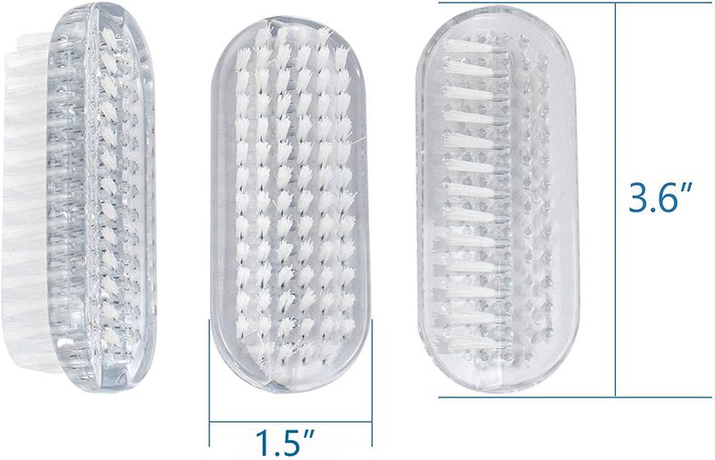 AUEAR, 4 Pack Plastic Fingernail Cleaning Brush Double-Sided Hand Nail Toe Scrubber for Men Women