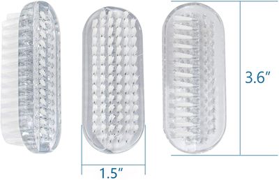 AUEAR, 4 Pack Plastic Fingernail Cleaning Brush Double-Sided Hand Nail Toe Scrubber for Men Women