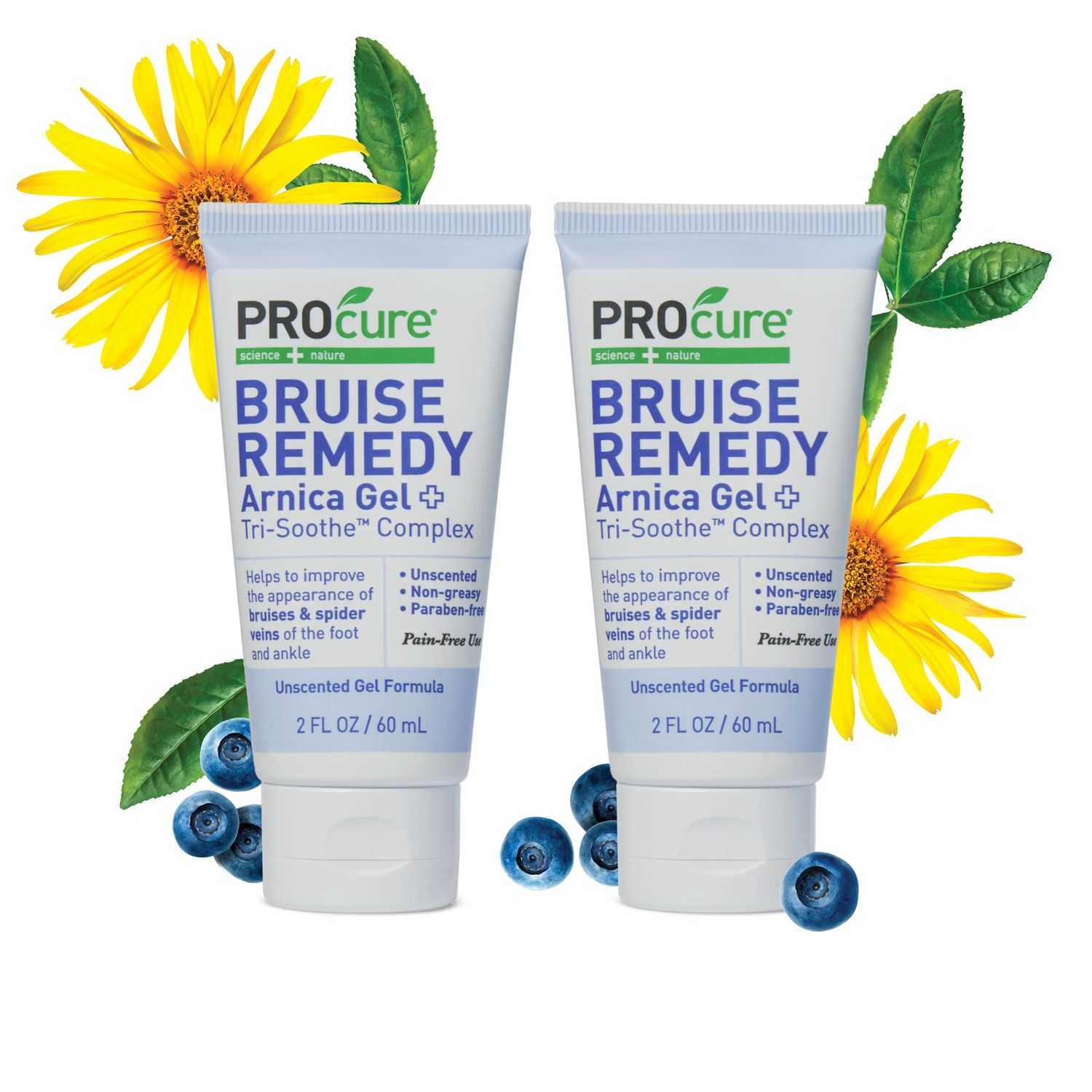 PROcure Remedy Gel with Arnica, Helps Improve The Appearance of Bruises &amp; Spider Veins on Foot and Ankle, 2 Count
