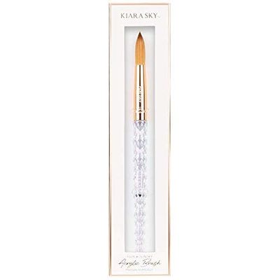 Kiara Sky Acrylic Brush | 100 Pure Kolinsky | Crystal Cut Handle and Acetone Resistant| 14 - Clear