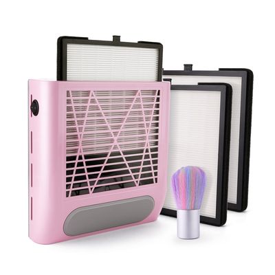 ZUZUXIA Nail Dust Collector with 2 Reusable Filters &amp; Brush, Powerful 80W Dust Collector Nail Tech for Profesional Beginner Acrylic Nail Polishing, Vacuum Fan Dust Suction Machine for Salon &amp; Home