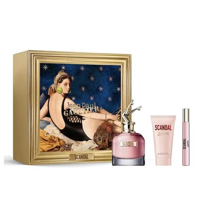 Jean Paul Gaultier Scandal Eau De Perfume Gift Set (EDP 2.7 fl. oz Body Lotion 2.5 fl. oz EDP Mini 0.34 fl. oz)