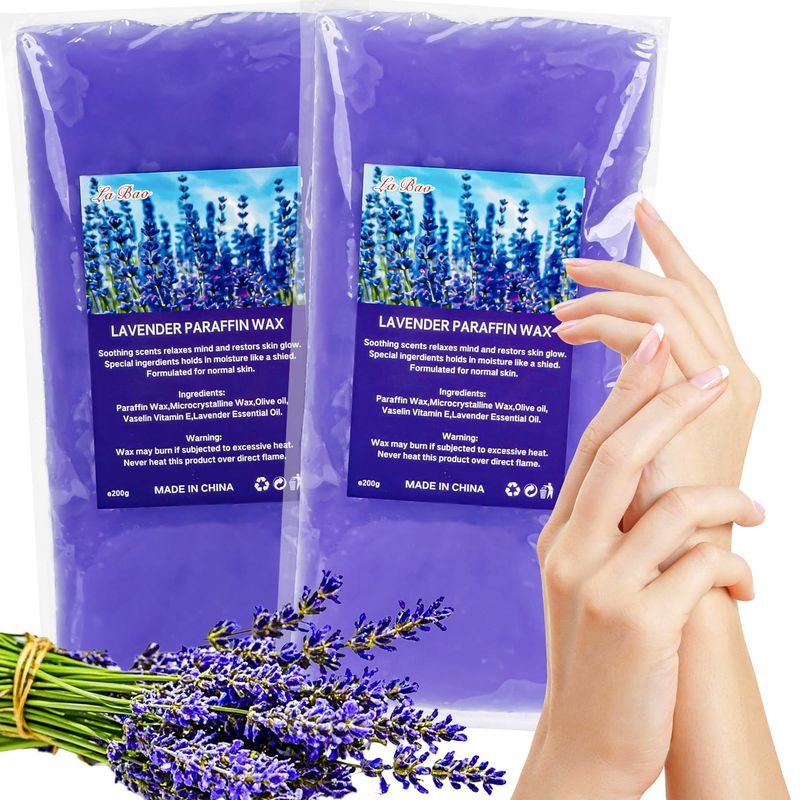 MAQIHAN 2 Pack Paraffin Wax Refills - Lavender Scented Paraffin Wax Blocks For Hand And Feet,Machine Refills Bath Feet Dry Skin,Hydration Nourish