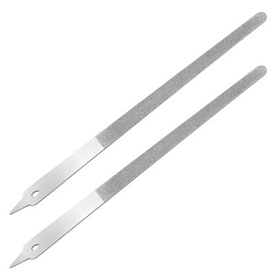 2 PCS Diamond File for Nails Diamond Dust Nail File Stainless Steel Nails Dresser for Natural Nail Stainless Steel Fingernail Files with Pointed Tip for Manicure Pedicure (6.06 Inch)