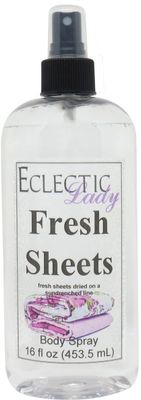 Fresh Sheets Body Spray, 16 ounces, By Eclectic Lady, Body Mist for Women with Clean, Light &amp; Gentle Fragrance, Cologne with Soft, Subtle Aroma For Daily Use
