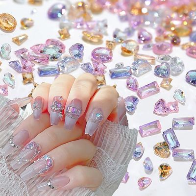 100pcs Colorful Zircon Mini Nail Rhinestones Clear Rhinestones for Nails Design 3D Nail Charms and Gems for Crafting Rhinestone Kit Fingernail Diamonds Nail Art Crystals Women Manicure Decor Gemstones
