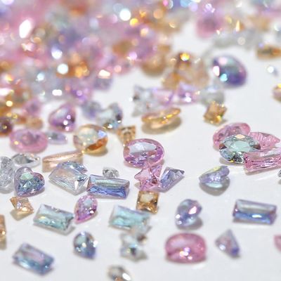 100pcs Colorful Zircon Mini Nail Rhinestones Clear Rhinestones for Nails Design 3D Nail Charms and Gems for Crafting Rhinestone Kit Fingernail Diamonds Nail Art Crystals Women Manicure Decor Gemstones