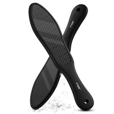 FVION Double-Sided Nano Glass Foot File for Callus Remover - Highly Effective Hard and Dead Skin Remover for Cracked Heels and Dry Skin (Black)