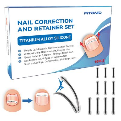 Titanium Alloy Ingrown Toenail Treatment, Ingrown Toenail Removal Kit Specially Designed for Curved Nail Repair and Ingrown Toenail Corrector Kit