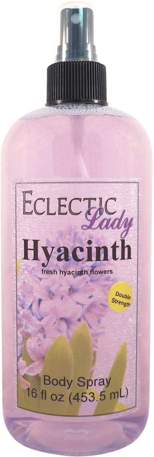 Eclectic Lady Hyacinth Body Spray, Double Strength, 16 ounces, Body Mist for Women with Clean, Light &amp; Gentle Fragrance, Cologne with Soft, Subtle Aroma For Daily Use