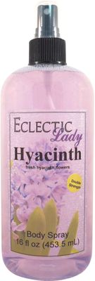 Eclectic Lady Hyacinth Body Spray, Double Strength, 16 ounces, Body Mist for Women with Clean, Light &amp; Gentle Fragrance, Cologne with Soft, Subtle Aroma For Daily Use