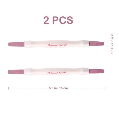 Pumice Stone Nail File Double-Headed Nail Polishing Pen Stick Cuticle Remover Trimmer Buffer Pedicure Pen Nail Art Care Tool for Household Beauty Salon Peeling Dead Skin Repairing