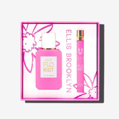 Ellis Brooklyn FLORIST Eau De Parfum Gift Set - Fresh Floral Perfume for Women with Italian Bergamot, Tuberose &amp; Cedarwood - Vegan &amp; Cruelty-Free - Perfect for Mothers Day! (50ml 10ml Travel Spray)