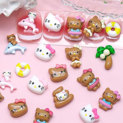Kawaii Nail Charms - 3D Cute Cat Design Rhinestones for Nails DIY Nail Art Decoration 55Pcs(11Style)