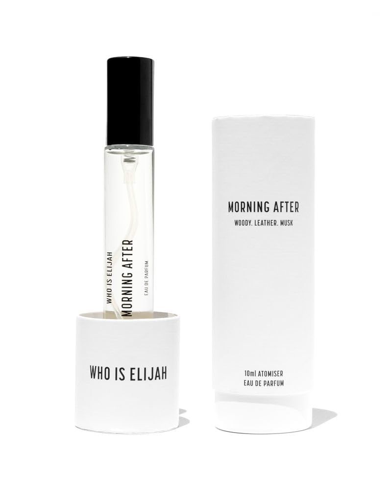 WHO IS ELIJAH Morning After Perfume, Unisex Eau de Parfum for Men &amp; Women, Warm, Smoky &amp; Woody Fragrance with Notes of Wood, Leather &amp; Musk, Gifts for Women &amp; Men, Unisex Cologne, 0.3 Fl Oz