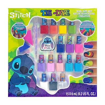 Townley Girl Disney Stitch 15 Piece Water-Based Nail Art Activity Makeup Set, Includes Nail Polish, Nail Brush and Nail Files, For Parties, Sleepovers and Makeovers, Ages 6