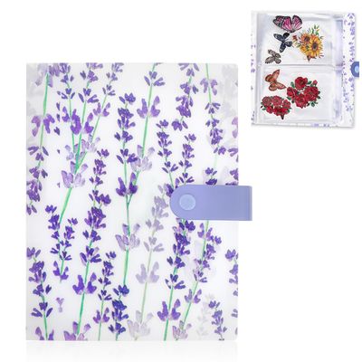 Ptwola 144 Slots Wisteria Flower Nail Art Artistic Stickers Storage Book Transparent Decals Organizer Tools DIY Design Manicure Decoration Empty Photo Display Showing Collecting Album Holder