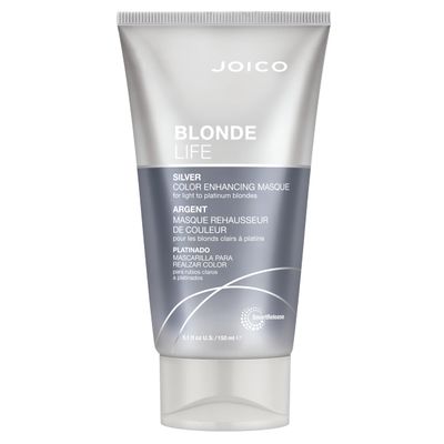 Joico Blonde Life Color Enhancing Masque | For Blonde Hair | Color Depositing Treatment | Maintain Unique Blonde Tones | Fortified With Monoi &amp; Tamanu Oil | Silver| 5.1 Fl Oz