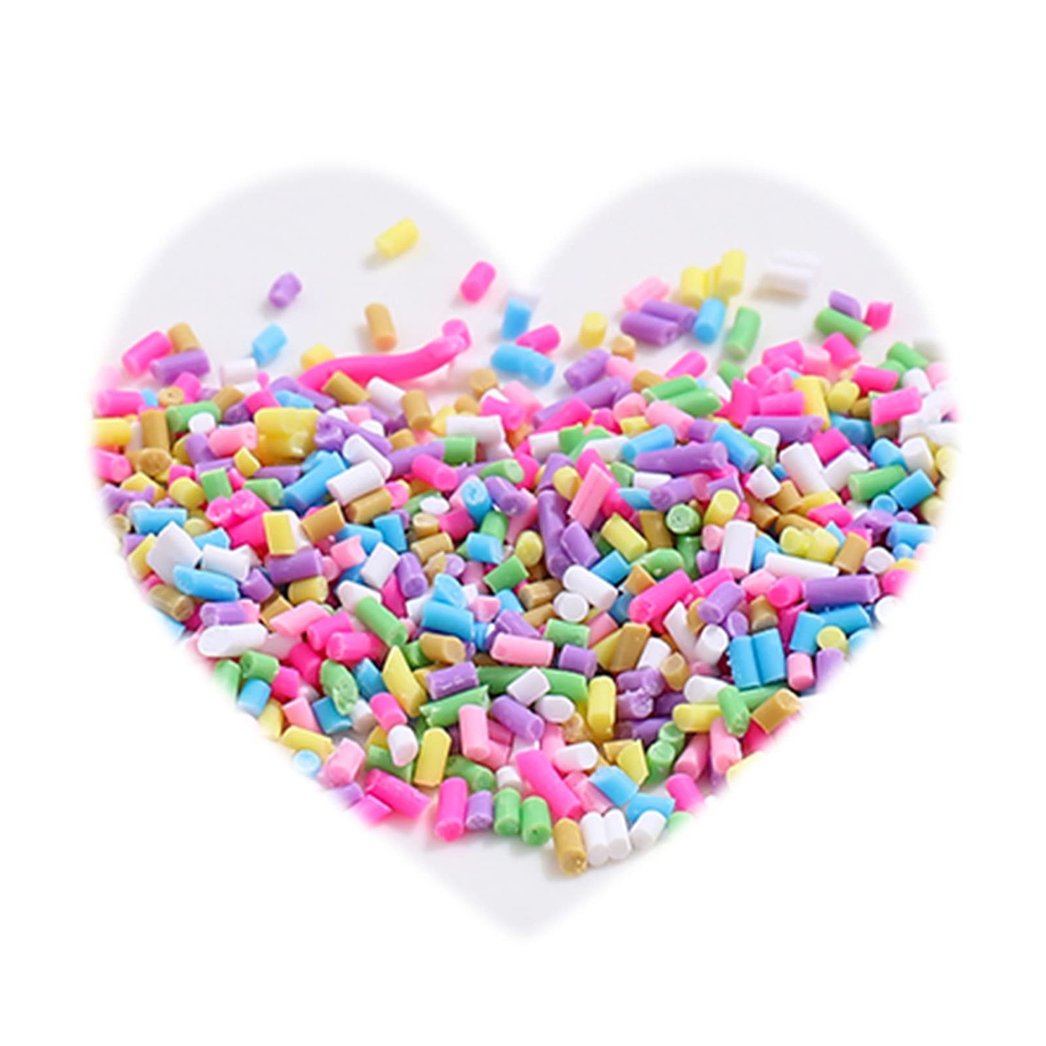 VANJETO 100G Polymer Clay Slices Fake Sprinkles Resin Sprinkles Fake Candy Sprinkles Clay Sprinkles Nail Art Slices Polymer Sprinkles for Nail Art DIY Crafts Cake Dessert Phone Case, Sugar Granules