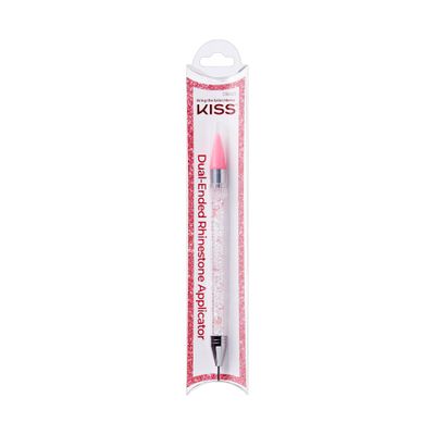 KISS Dual-Ended Rhinestone Applicator, Easy Gem Pickup &amp; Precise Application, Stainless Steel &amp; Wax Tip DIY Nail Art Tool