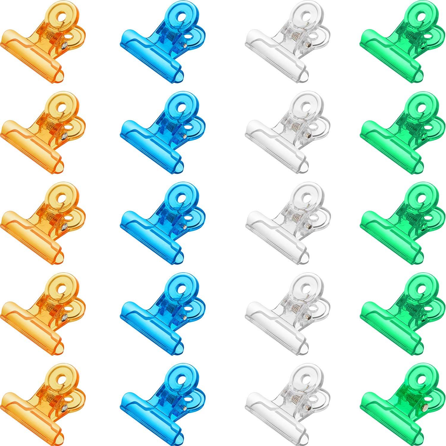 20 Pieces C Curve Nail Pinching Clips Plastic Clips Multi-function Nail Art Accessories for Fiberglass Extension and Fixation, 4 Colors