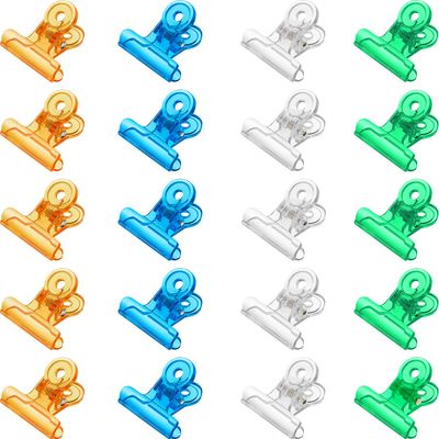 20 Pieces C Curve Nail Pinching Clips Plastic Clips Multi-function Nail Art Accessories for Fiberglass Extension and Fixation, 4 Colors