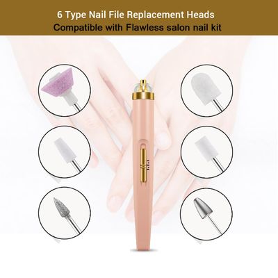 6 Count Upgrade Nail File Replacement Head Refills Compatible with Finish Touch Flawless Salon Nail kit