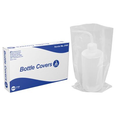Dynarex Wash Bottle Bags - Disposable Sleeve Covers for Tattoo Squeeze Bottle - Sterile Pouches for Full Coverage - Large Size, Box of 500