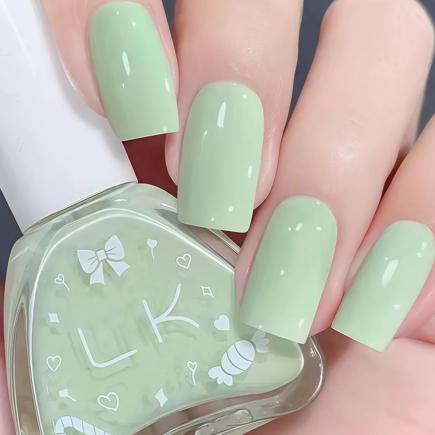 Mint Green Nail Polish Quick Dry, Long Lasting Mint Green Gel Nail Polish No UV Light Needed, Mint Nail Polish Vegan, Light Green Nail Polish for Spring Summer, Cruelty Free Pastel Green Nail Polish