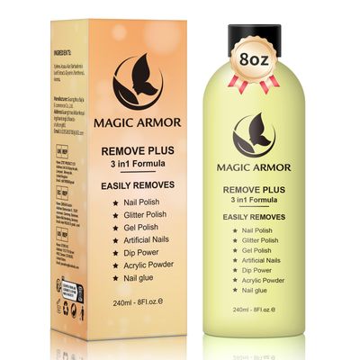 8 FL.Oz Nail Polish Remover, Non Acetone Gel Polish Remover Natural Formula Nail Glue Remover Professional Finger Nail Polish Remover for All Nail Polish Types for Home Salon