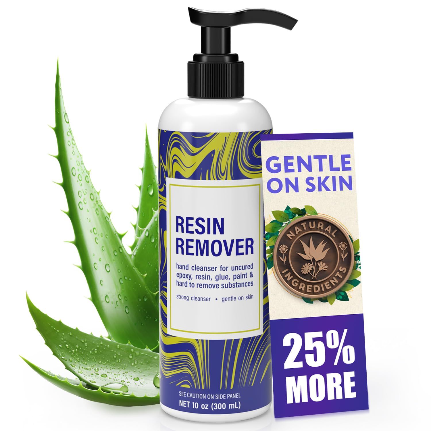 10oz Epoxy Resin Cleaner/Remover - Natural Hand Cleaner, Gentle &amp; Moisturizing, For Artists &amp; Resiners, Magically Removes Uncured Resin, Glue, &amp; Paint from Skin, Tools, Molds, Work Surfaces, &amp; More