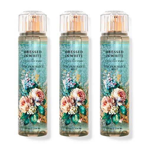 B&amp;BW - Bath and Body - Dressed In White Fine Fragrance Mist 8 oz (Pack of 3)