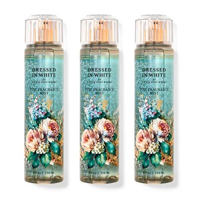 B&amp;BW - Bath and Body - Dressed In White Fine Fragrance Mist 8 oz (Pack of 3)