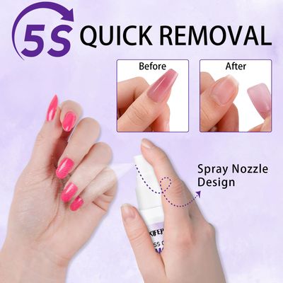 XIFEPFR Nail Glue Remover Valentines Gift Kit, 2pcs Press on Nail Remover with Removal Tools, Easy Remove Solid Nail Glue Gel On Fake Nail Tips in 5s, Non-Acetone, Not for UV Gel or Gel Nail Polish