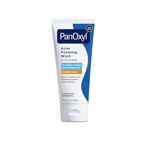 PanOxyl Acne Foaming Wash Benzoyl Peroxide 10 Maximum Strength Antimicrobial, 3 oz. - Travel Size
