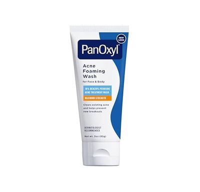 PanOxyl Acne Foaming Wash Benzoyl Peroxide 10 Maximum Strength Antimicrobial, 3 oz. - Travel Size