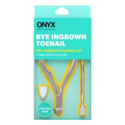 Onyx Professional Ingrown Toenail Kit with Toenail Clippers &amp; Double-Ended Cuticle Pusher, Durable Stainless Steel, Easy to Use Ingrown Toenail Removal Kit, 2 Piece At-Home Pedicure Tools