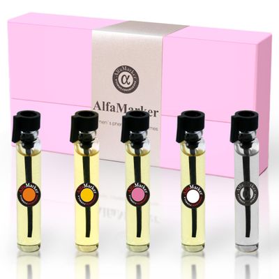 ALFAMARKER Women Perfume with Pheromones Set - 5 Female Perfum Set 5x2ml - Great Holiday Gift - Long Lasting Fragrance