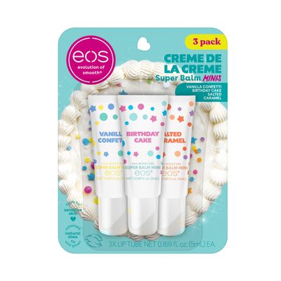 eos 24H Moisture Super Balm Minis- Crme de la Crme, Limited-Edition Lip Mask, Variety Pack, 0.169 fl oz, 3-Pack