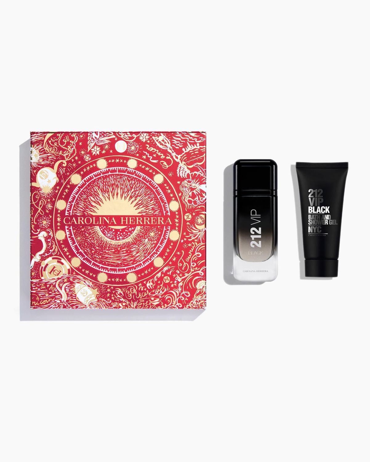 Carolina Herrera 212 Vip Black By Carolina Herrera for Men - 2 Pc Gift Set 3.4oz Edp Spray, 3.4oz Bath &amp; Shower Gel, 2count