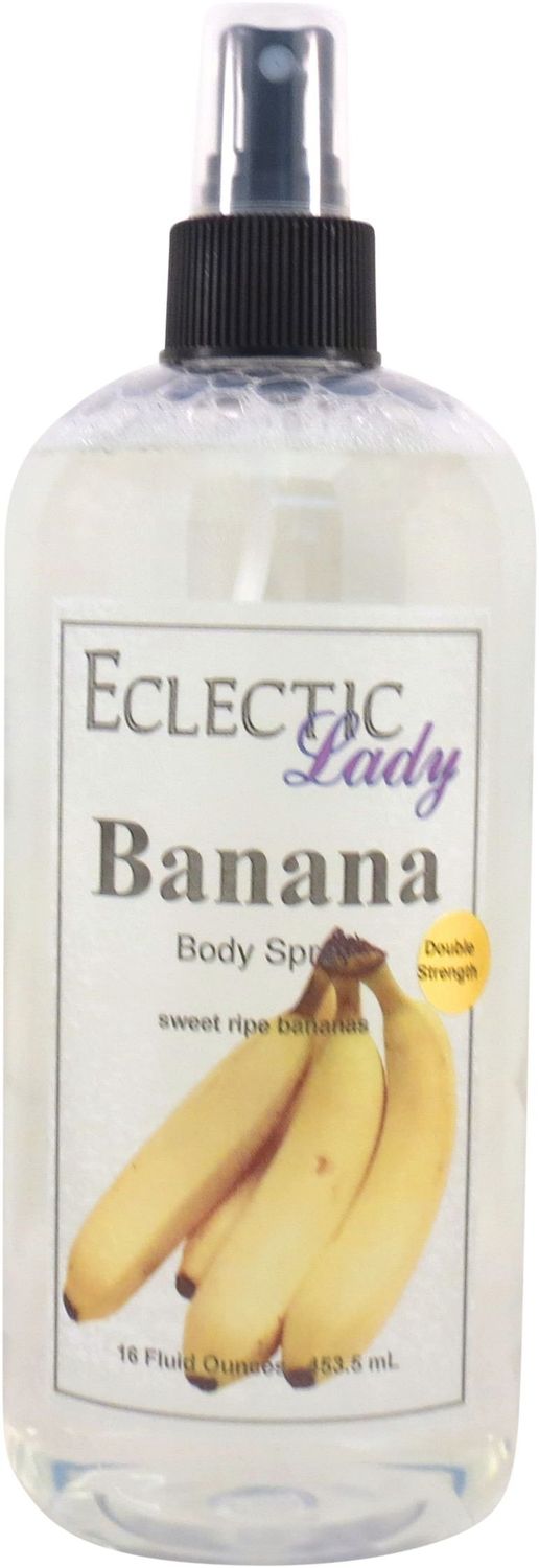 Eclectic Lady Banana Body Spray, Double Strength, 16 ounces, Body Mist for Women with Clean, Light &amp; Gentle Fragrance, Cologne with Soft, Subtle Aroma For Daily Use