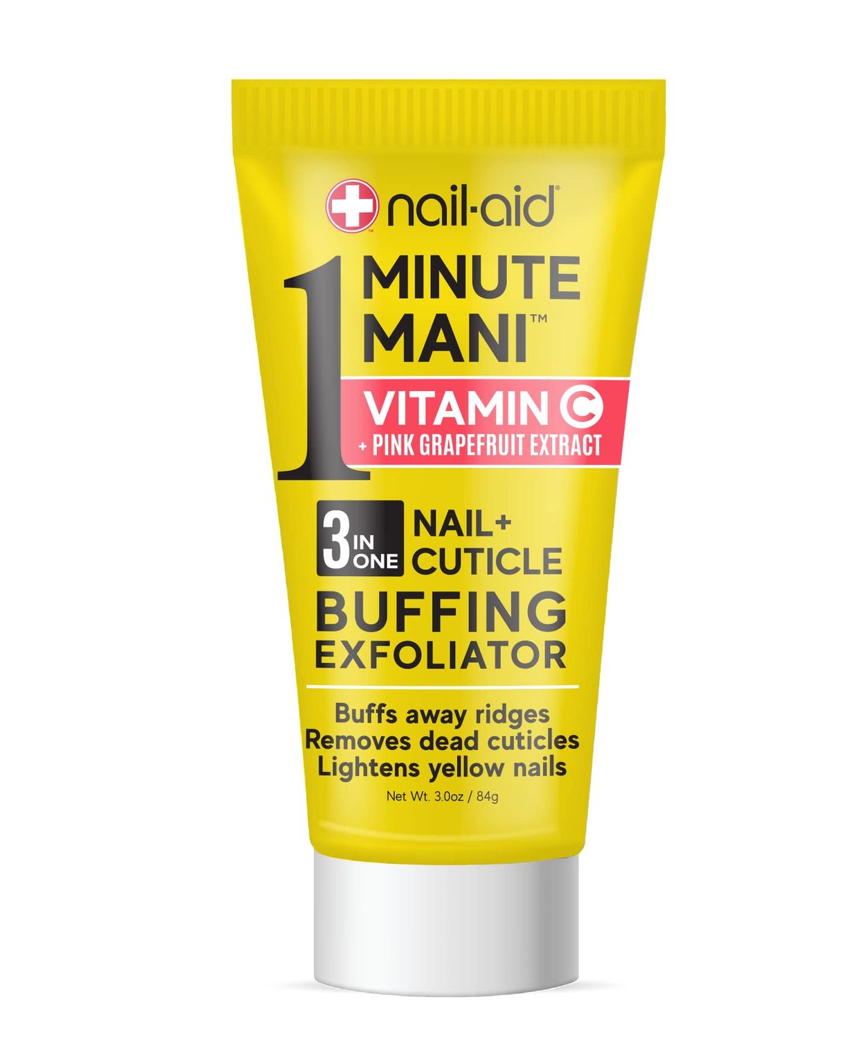Nail-Aid - Vitamin C Pink Grapefruit Extract - 3-In-1 Nail Cuticle Buffing Exfoliator